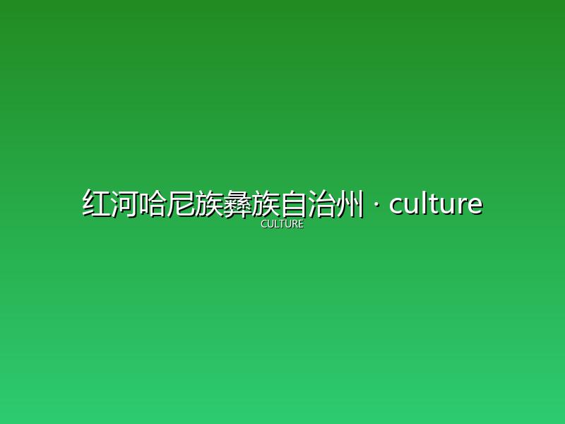 红河哈尼族彝族自治州 culture